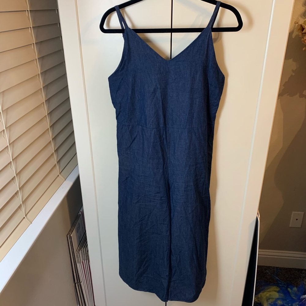 Mahina Denim Style Crop Jumpsuit